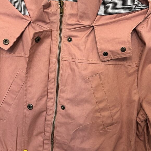 Blu-Pepper Coat Lightweight Hooded Jacket Womens Small Rose Drawstring Pockets - Picture 7 of 13